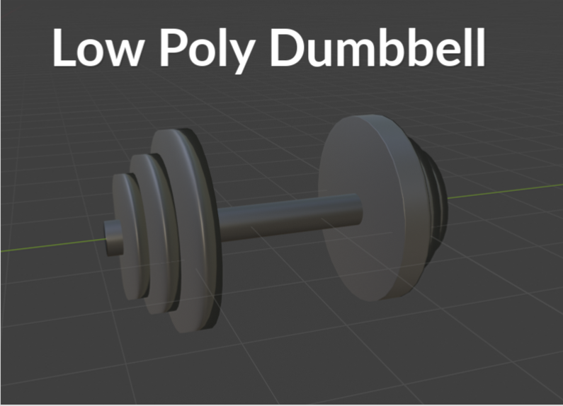 Low Poly Dumbbell preview image 1